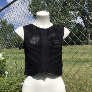 NWT Bebe Sheer Stripe Sweater Tank Black